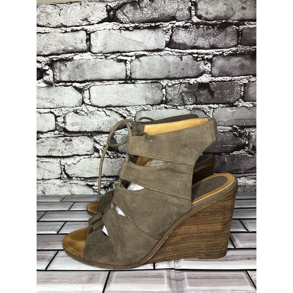 Melrose and Market Calista Taupe Wedge Lace Gladiator Sandals Women 9.5M US/40EU